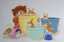 Baby Bear & friends in plant pots